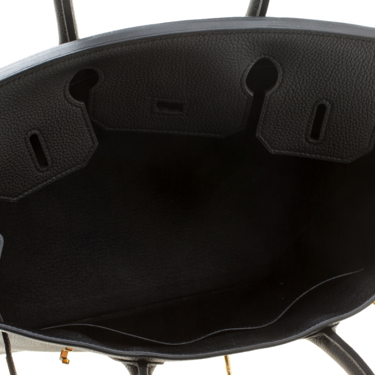 مملوكة مسبقًا Hermes Black Togo Leather Gold Hardware Birkin 30 Bag