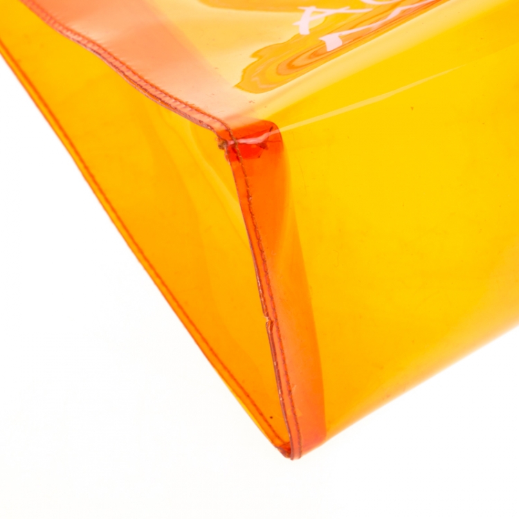 Pre Owned Hermes Orange Clear Vinyl Souvenir Kelly Bag
