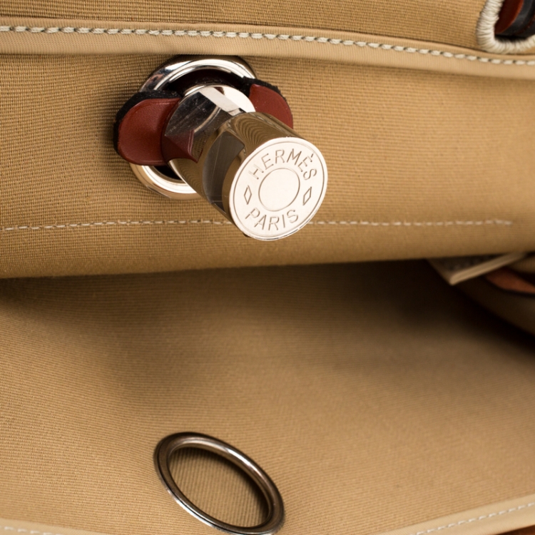مملوكة مسبقًا Hermes Trench/Copper Canvas and Leather Herbag Zip 31 Bag