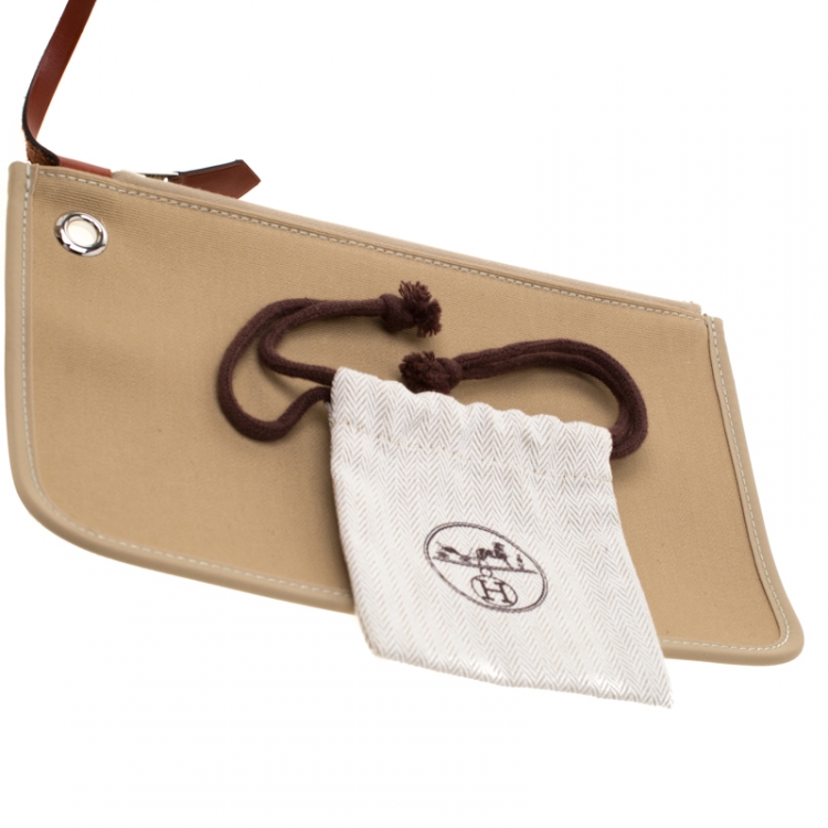 مملوكة مسبقًا Hermes Trench/Copper Canvas and Leather Herbag Zip 31 Bag