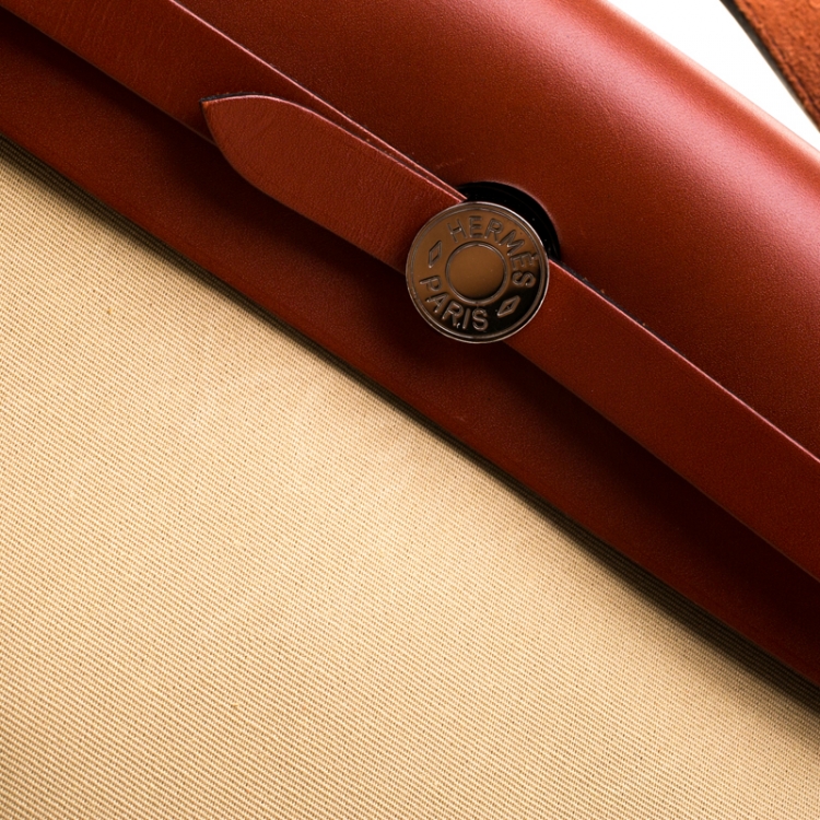 مملوكة مسبقًا Hermes Trench/Copper Canvas and Leather Herbag Zip 31 Bag