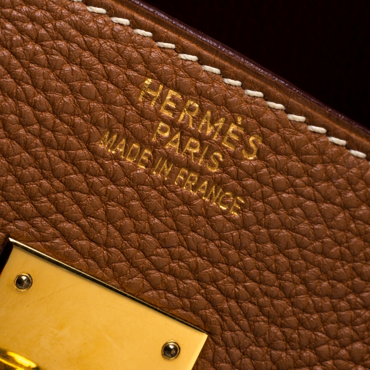 مملوكة مسبقًا Hermes Brown Togo Leather Gold Hardware Birkin 35 Bag
