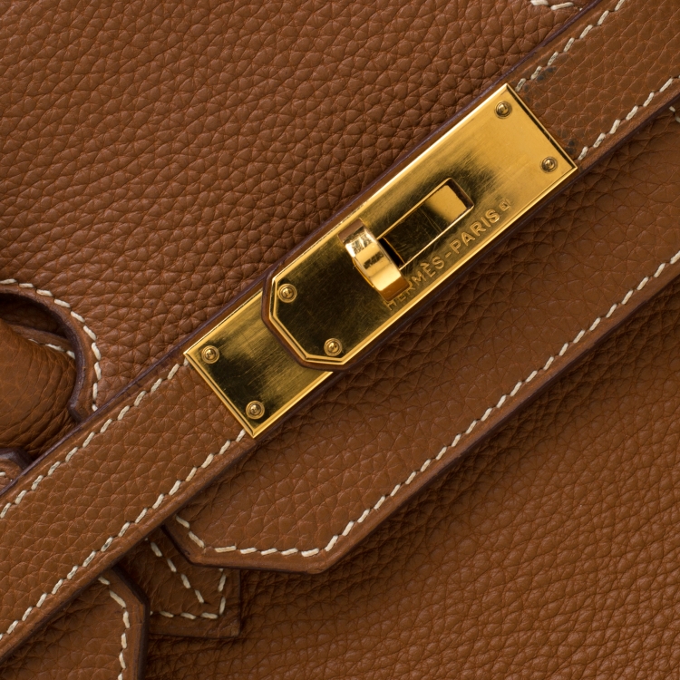 مملوكة مسبقًا Hermes Brown Togo Leather Gold Hardware Birkin 35 Bag