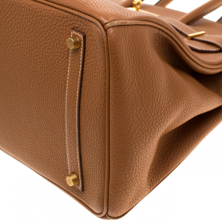 مملوكة مسبقًا Hermes Brown Togo Leather Gold Hardware Birkin 35 Bag