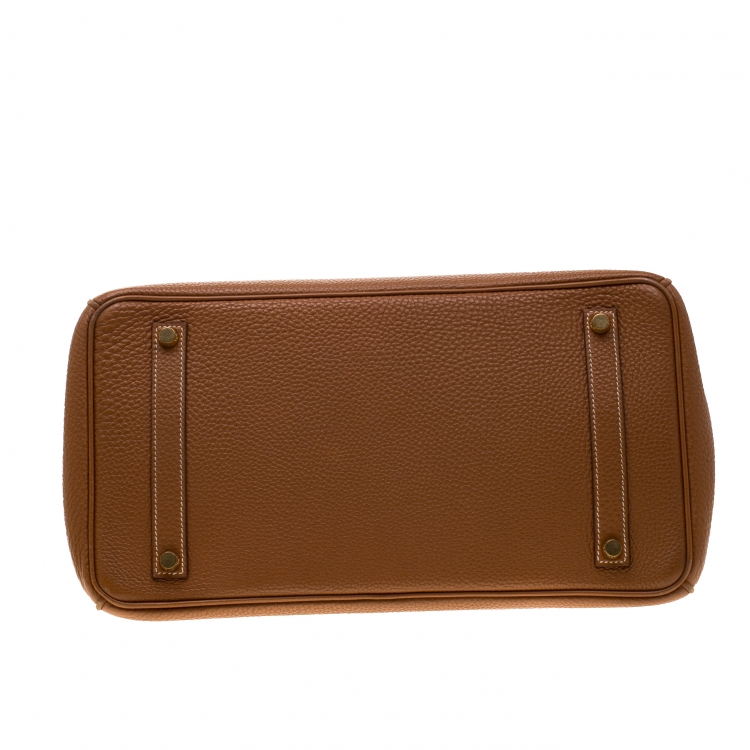 مملوكة مسبقًا Hermes Brown Togo Leather Gold Hardware Birkin 35 Bag