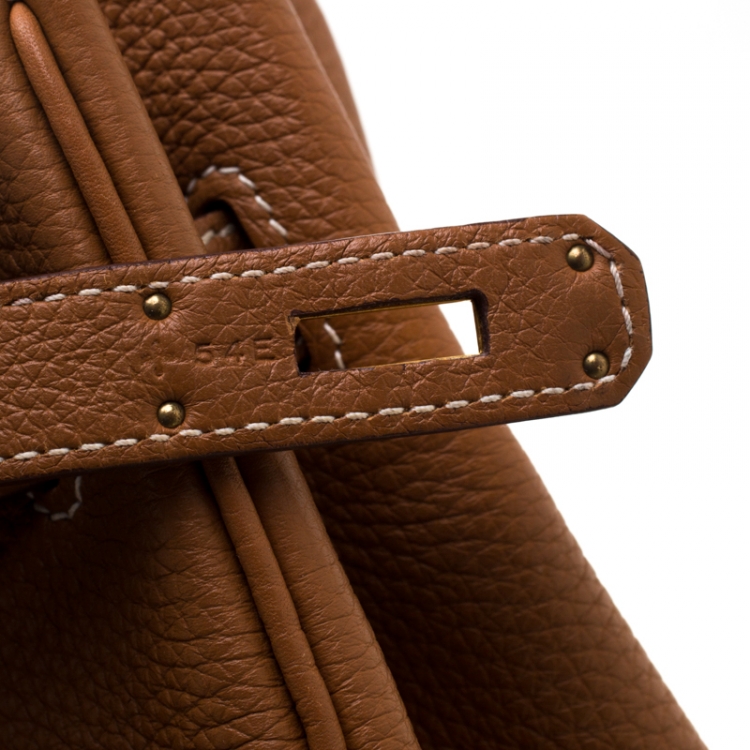 مملوكة مسبقًا Hermes Gold Togo Leather Gold Hardware Birkin 35 Bag