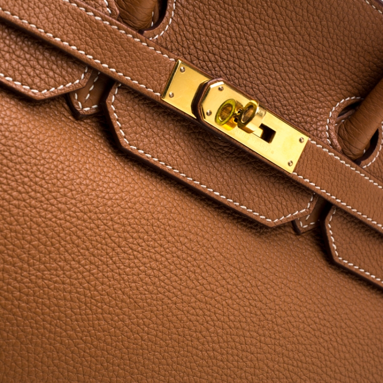 مملوكة مسبقًا Hermes Gold Togo Leather Gold Hardware Birkin 35 Bag
