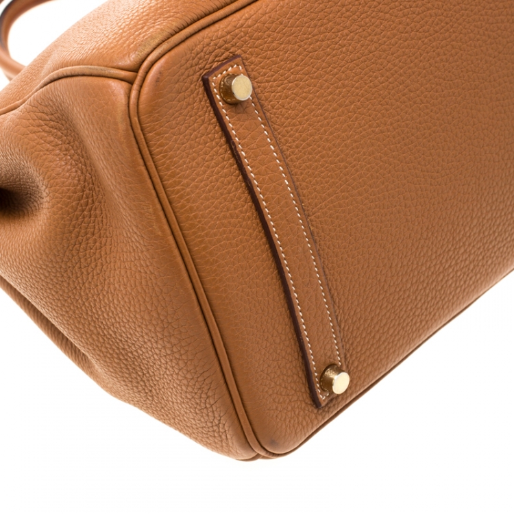مملوكة مسبقًا Hermes Gold Togo Leather Gold Hardware Birkin 35 Bag