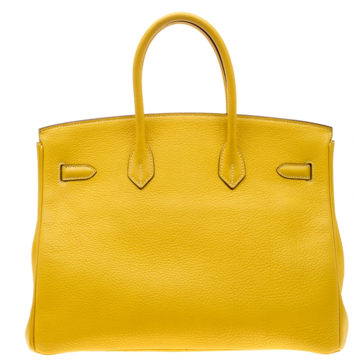 Pre Owned Hermes Cumin Chevre Mysore Leather Palladium Hardware Birkin 35 Bag