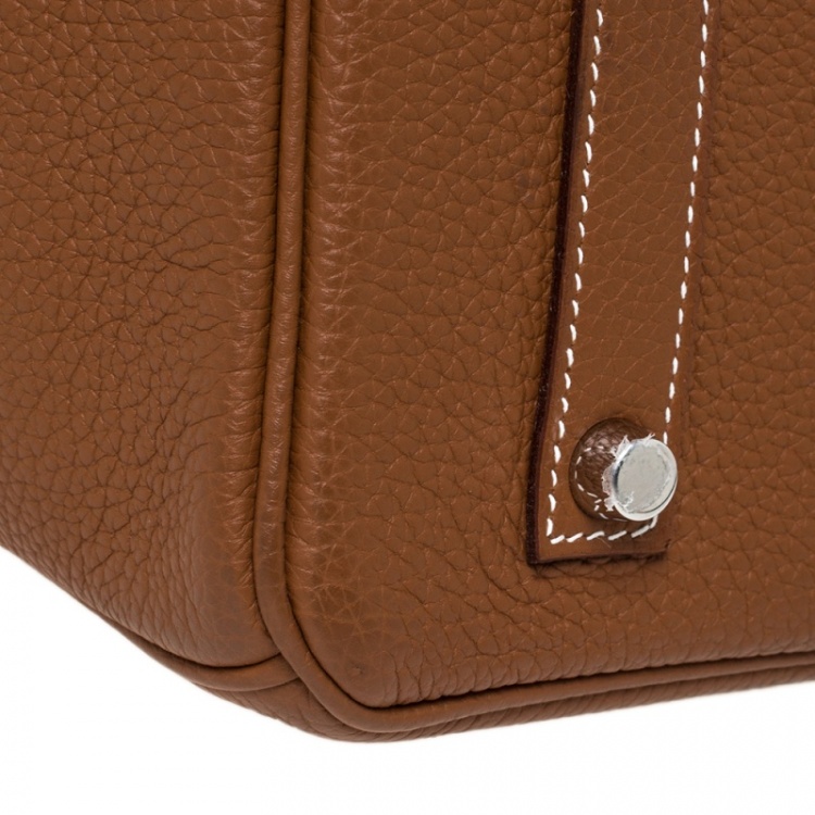 Pre Owned Hermes Gold Togo Leather Palladium Hardware Birkin 35 Bag