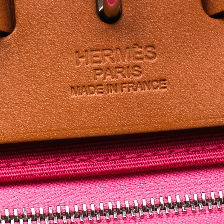 Pre Owned Hermes Bougainvillea Canvas and Leather Herbag Zip 31 Bag