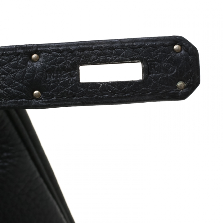 Pre Owned Hermes Black Togo Leather Palladium Hardware Kelly Retourne 32 Bag