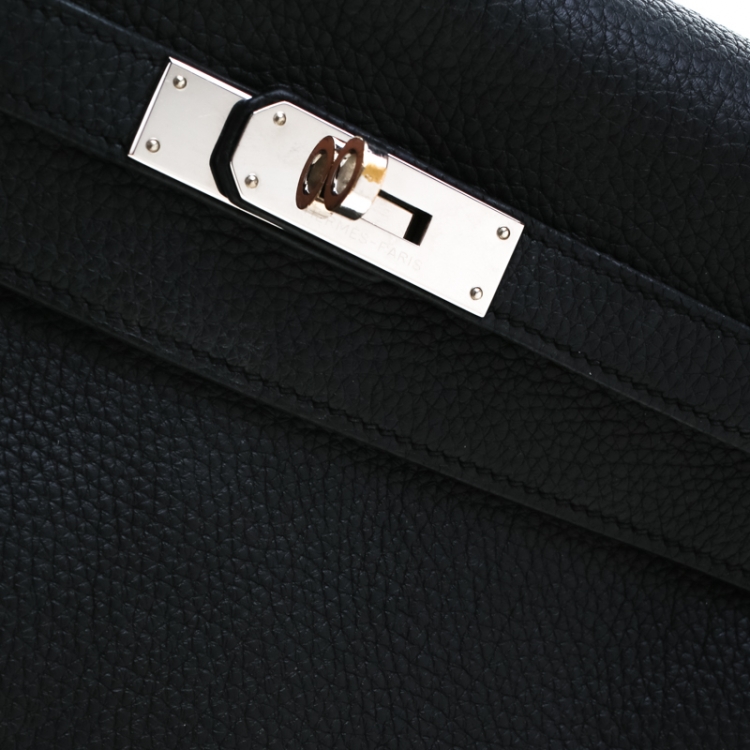 Pre Owned Hermes Black Togo Leather Palladium Hardware Kelly Retourne 32 Bag