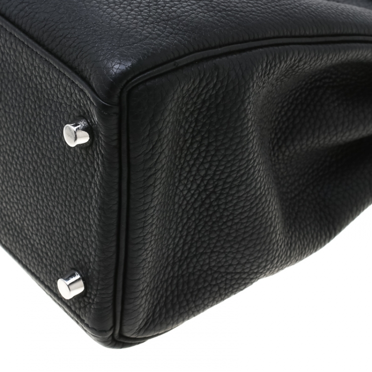 Pre Owned Hermes Black Togo Leather Palladium Hardware Kelly Retourne 32 Bag