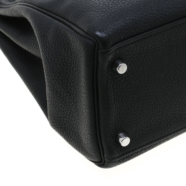 Pre Owned Hermes Black Togo Leather Palladium Hardware Kelly Retourne 32 Bag
