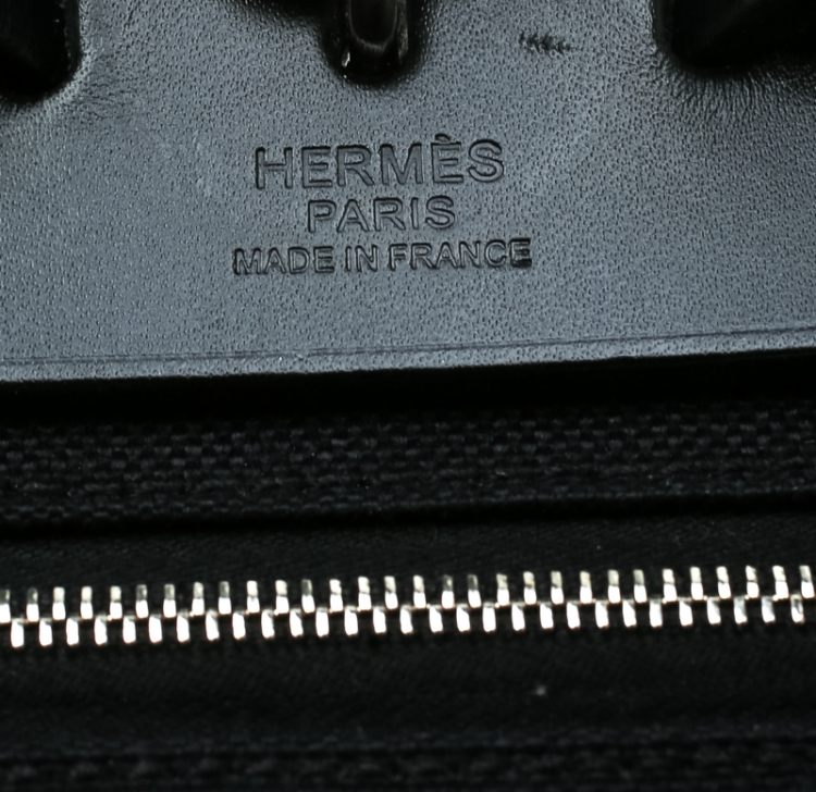 Pre Owned Hermes Black Canvas and Leather Herbag Zip 31 Bag