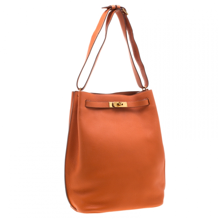 Pre Owned Hermes Terre Battue Togo Leather So Kelly 26 Bag