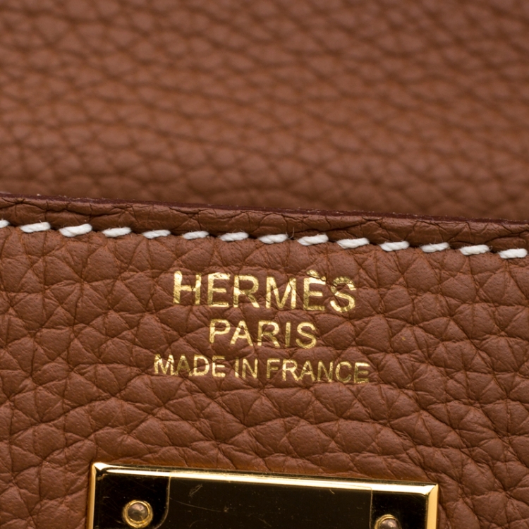 Pre Owned Hermes Caramel Clemence Leather Gold Hardware Kelly Retourne 32 Bag