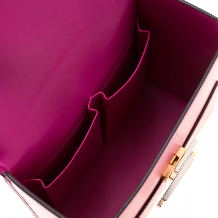 Pre Owned Hermes Rose Pourpre Tadelakt Leather Cinhetic Bag