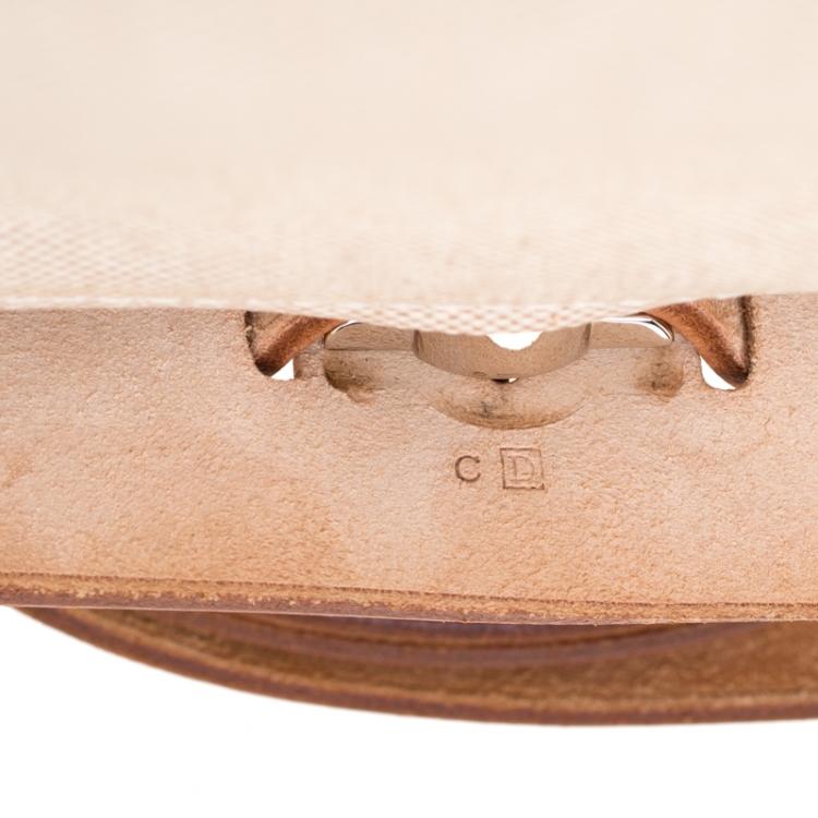 Pre Owned Hermes Beige/Tan Canvas and Leather Herbag Zip 31 Bag