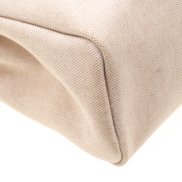 Pre Owned Hermes Beige/Tan Canvas and Leather Herbag Zip 31 Bag