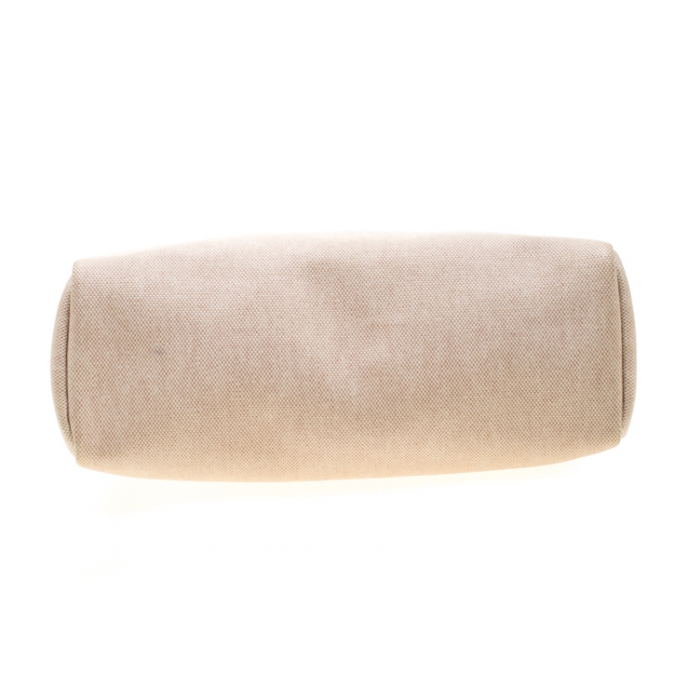 Pre Owned Hermes Beige/Tan Canvas and Leather Herbag Zip 31 Bag