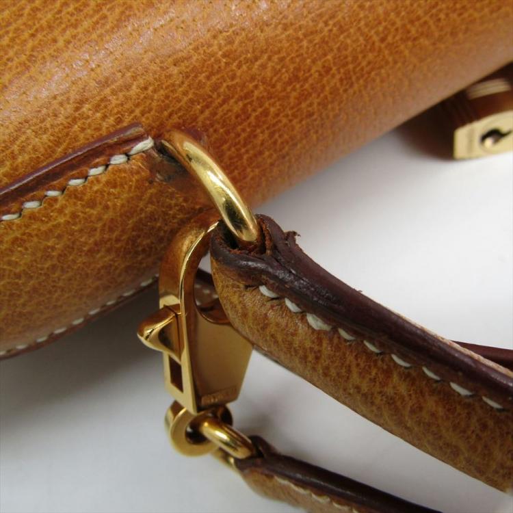 Pre Owned Hermes Saffron Leather Gold Hardware Kelly Retourne 32 Bag