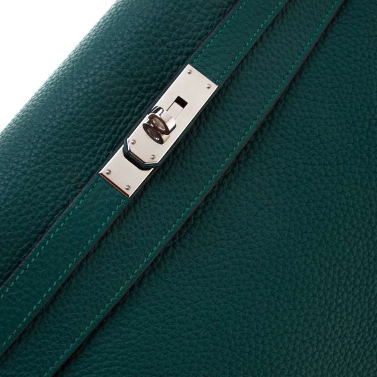 Pre Owned Hermes Vert Vertigo Togo Leather Palladium Hardware Kelly Retourne 32 Bag