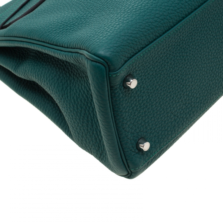 Pre Owned Hermes Vert Vertigo Togo Leather Palladium Hardware Kelly Retourne 32 Bag
