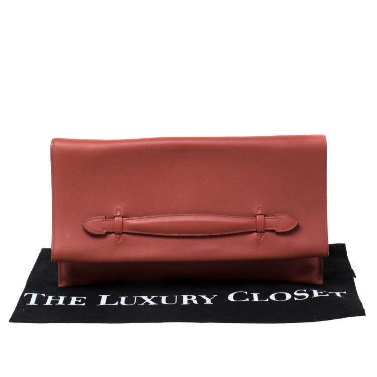 Pre Owned Hermes Brique Swift Leather Pilplat Clutch