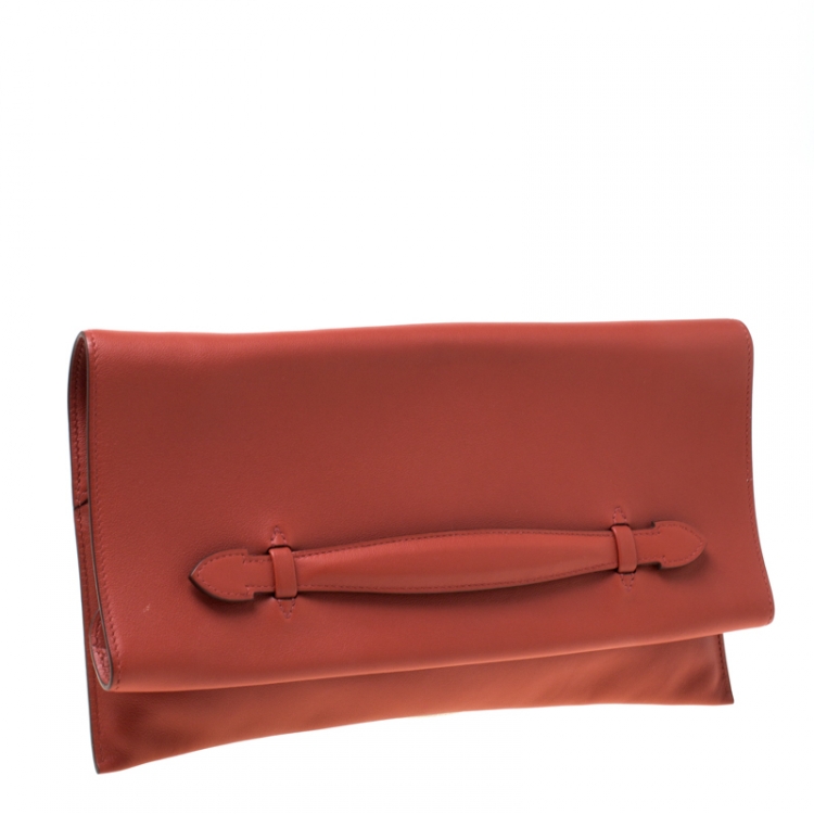 Pre Owned Hermes Brique Swift Leather Pilplat Clutch
