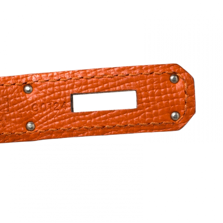 Pre Owned Hermes Feu Epsom Leather Palladium Hardware Birkin 30 Bag