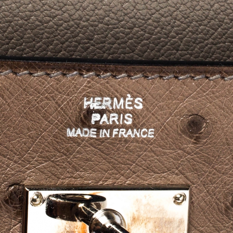 Pre Owned Hermes Vert Veronese Ostrich Leather Long Kelly Wallet