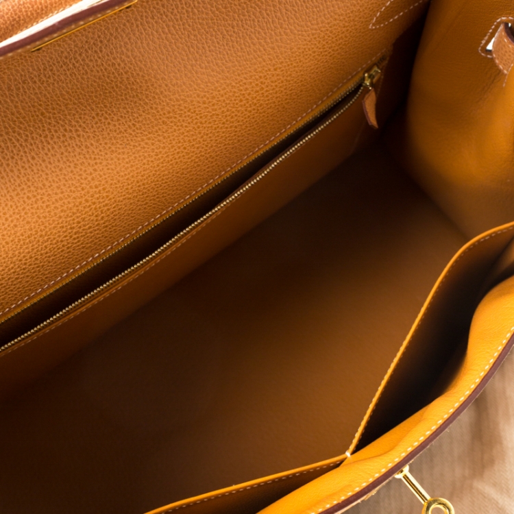 Pre Owned Hermes Natural Sable Vache Liegee Leather Gold Hardware Kelly Sellier 40 Bag