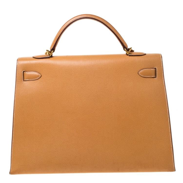 Pre Owned Hermes Natural Sable Vache Liegee Leather Gold Hardware Kelly Sellier 40 Bag