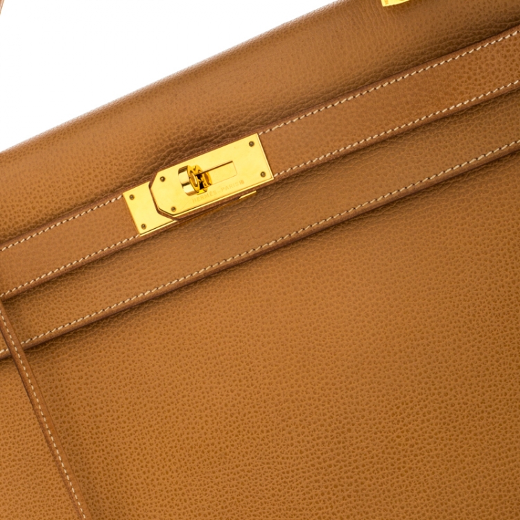 Pre Owned Hermes Natural Sable Vache Liegee Leather Gold Hardware Kelly Sellier 40 Bag