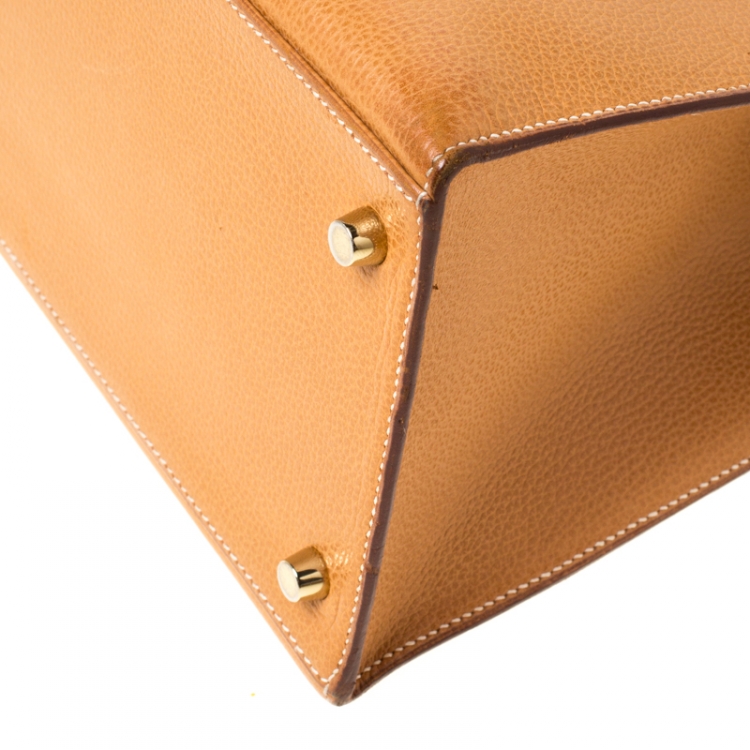 Pre Owned Hermes Natural Sable Vache Liegee Leather Gold Hardware Kelly Sellier 40 Bag