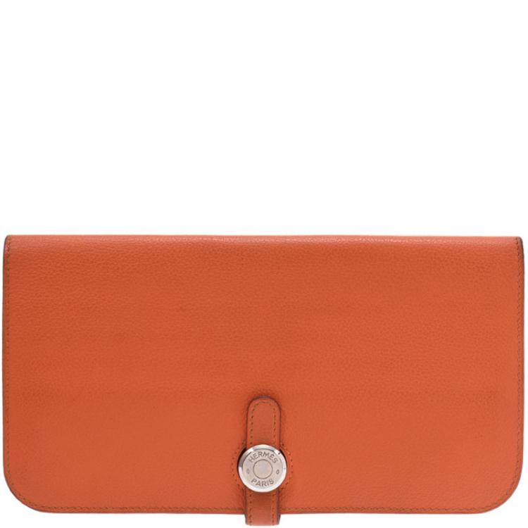 Hermes Dogon Recto Verso Wallet Leather Orange 1416922