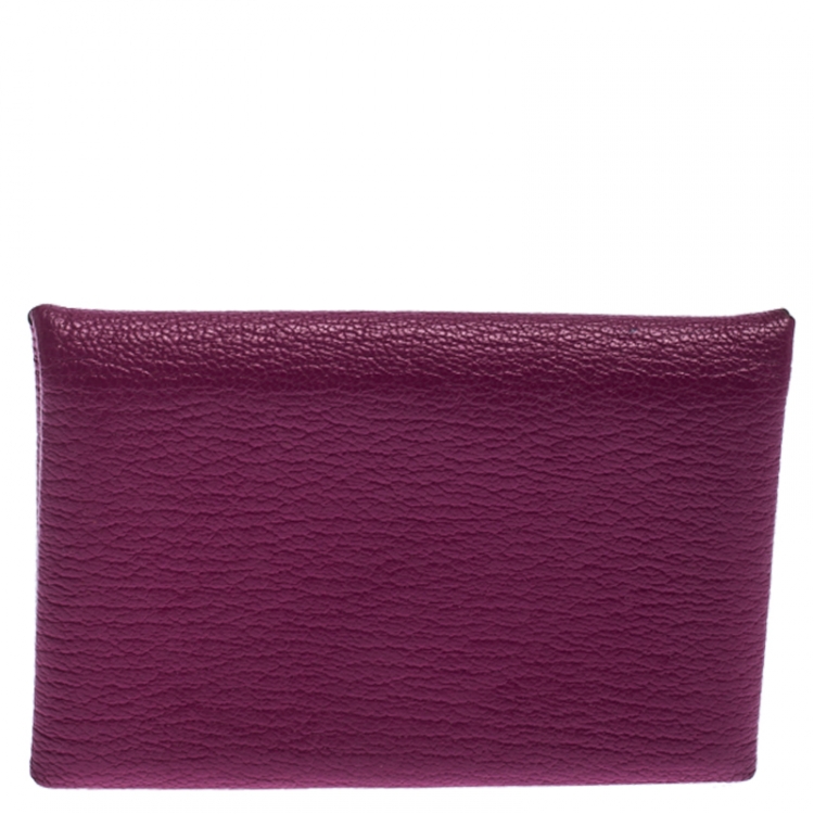 Pre Owned Hermes Magnolia Epsom Leather Calvi Cardholder