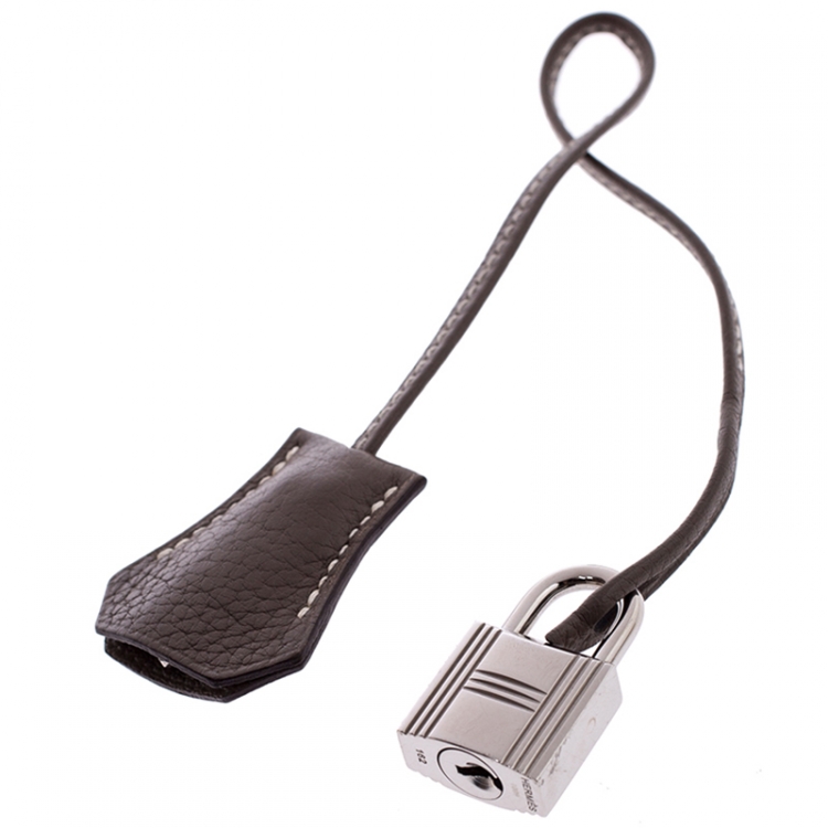 Pre Owned Hermes Taupe Grey Clemence Leather Palladium Hardware Birkin 35 Bag