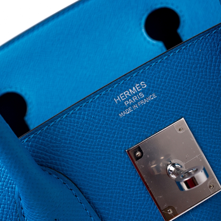 Pre Owned Hermès Bleu Zanzibar Epsom Leather Palladium Hardware Birkin 30 Bag