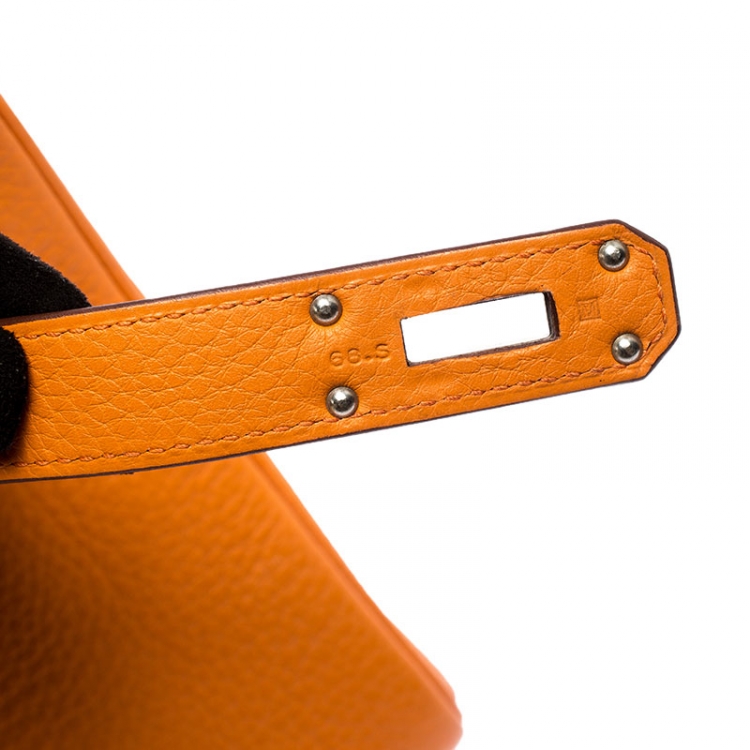 Pre Owned Hermes Bougainvillier Clemence Leather Palladium Hardware Shoulder Kelly 40 Bag