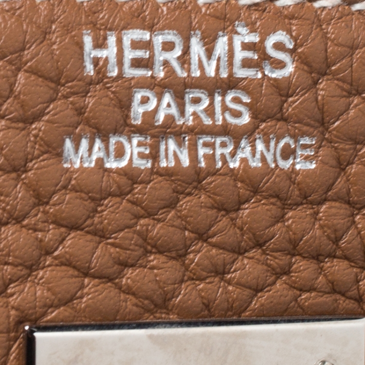 Pre Owned Hermes Gold Clemence Leather Palladium Hardware Birkin 40 Bag