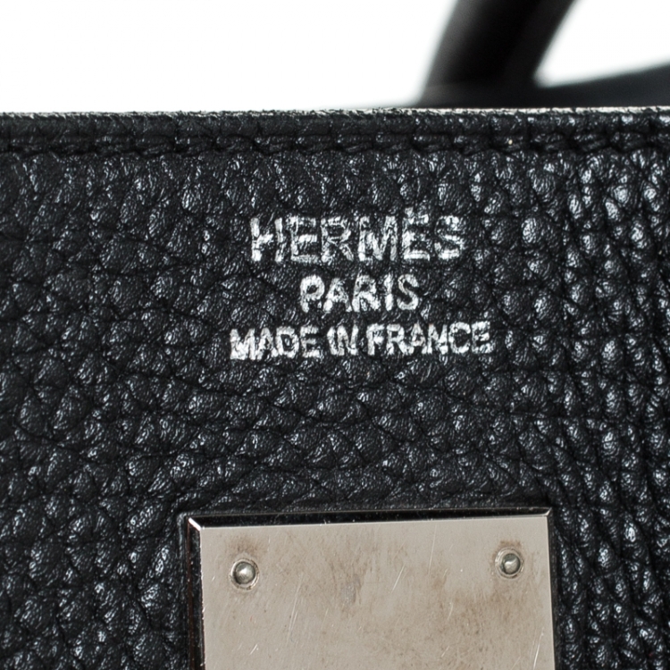 Pre Owned Hermes Black Togo Leather Silver Hardware Birkin 40 Bag