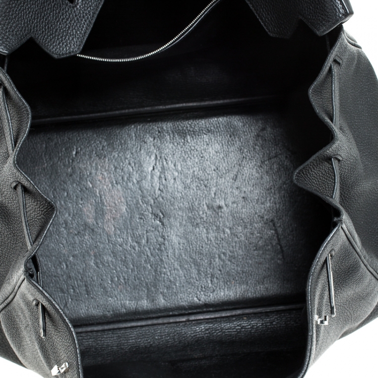 Pre Owned Hermes Black Togo Leather Silver Hardware Birkin 40 Bag