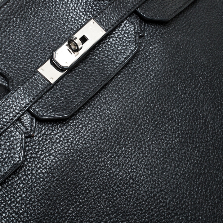 Pre Owned Hermes Black Togo Leather Silver Hardware Birkin 40 Bag