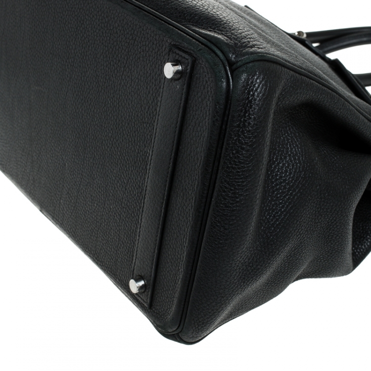 Pre Owned Hermes Black Togo Leather Silver Hardware Birkin 40 Bag