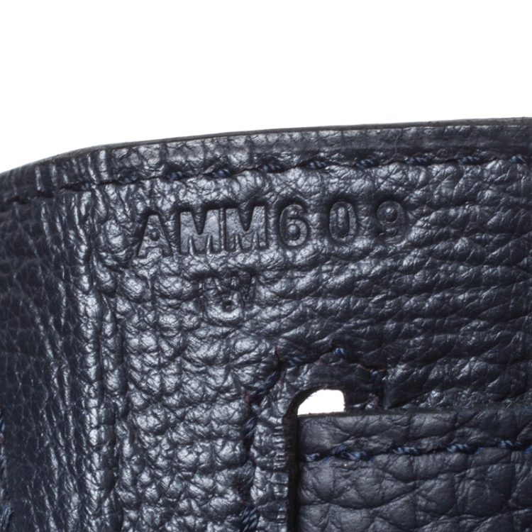 Pre Owned Hermes Indigo Blue Togo Leather Gold Hardware Kelly Retourne 28 Bag