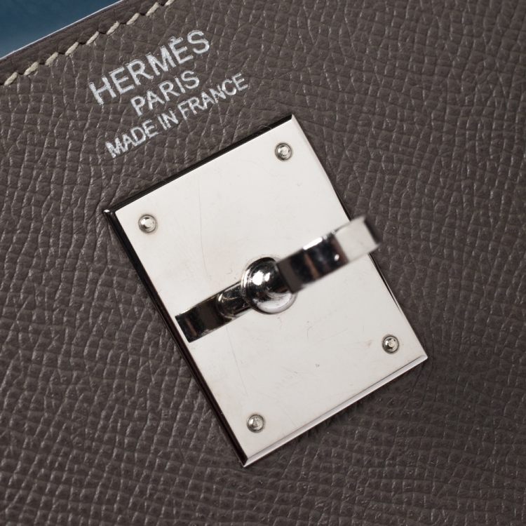 Pre Owned Hermes Taupe Epsom Leather Palladium Hardware Kelly Retourne 35 Bag