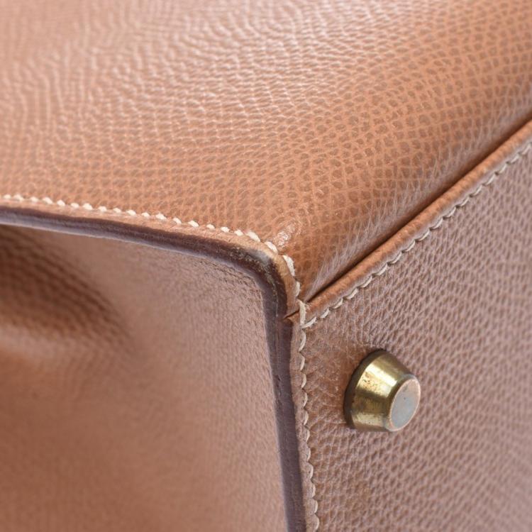 Hermes Brown Leather Gold Hardware Kelly 35 Bag